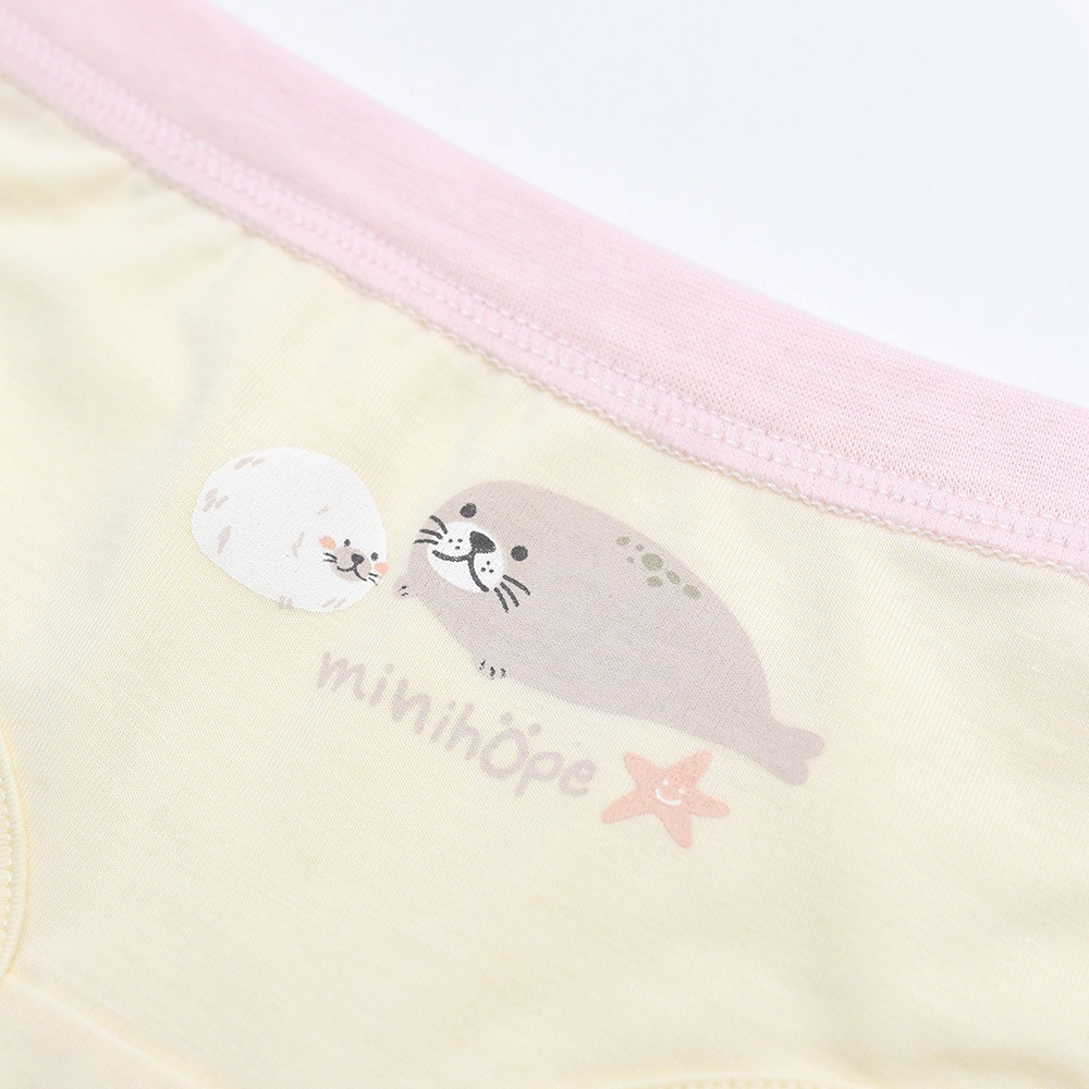 minihope沉靜海洋女童三角褲-溫柔對話的海豹-細節圖2