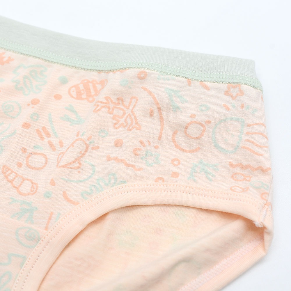 minihope沉靜海洋女童三角褲-熱鬧的海底世界-細節圖2