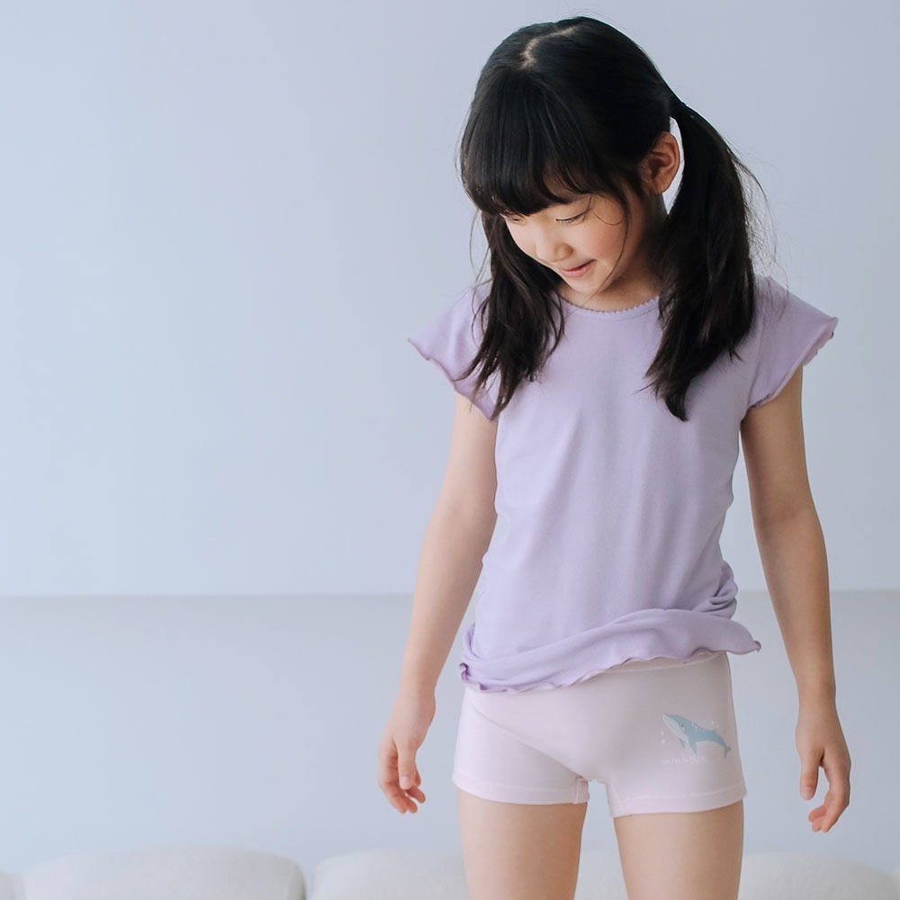 minihope沉靜海洋女童四角褲-奮勇向上的藍鯨-細節圖2