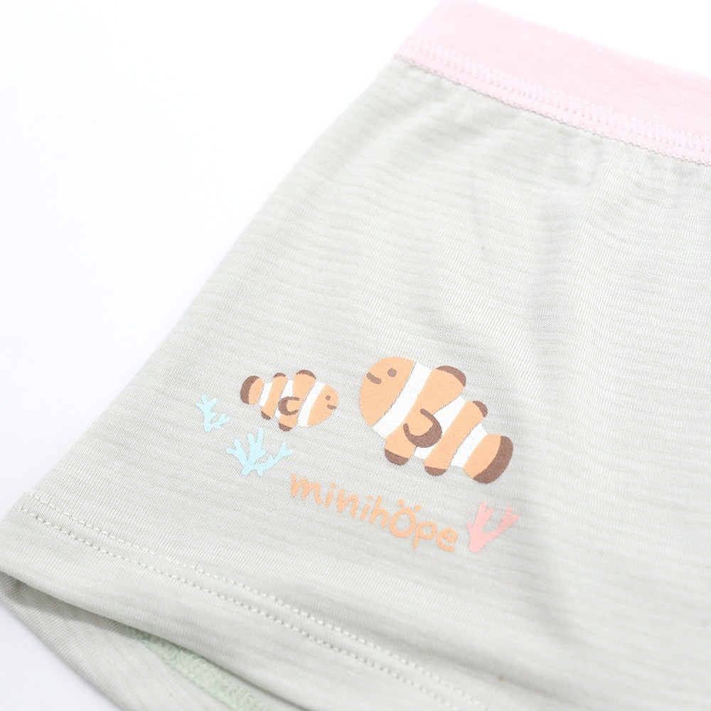 minihope沉靜海洋女童四角褲-快樂生活的小丑魚-細節圖2