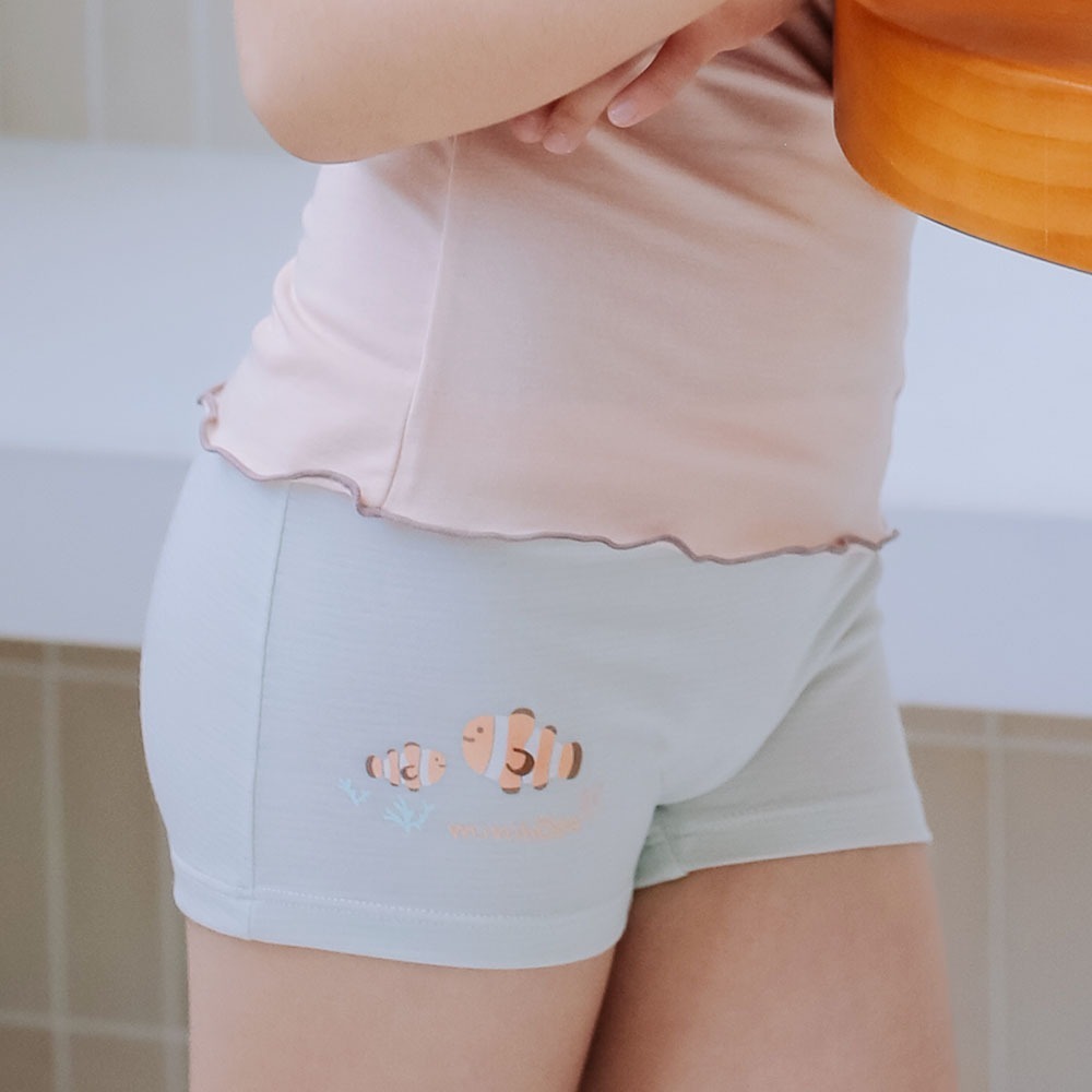 minihope沉靜海洋女童四角褲-快樂生活的小丑魚-細節圖3