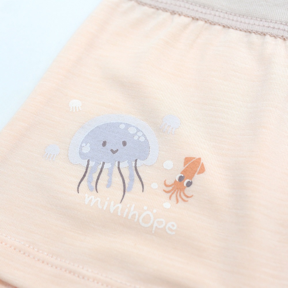minihope沉靜海洋女童四角褲-歡樂跳舞的水母-細節圖2