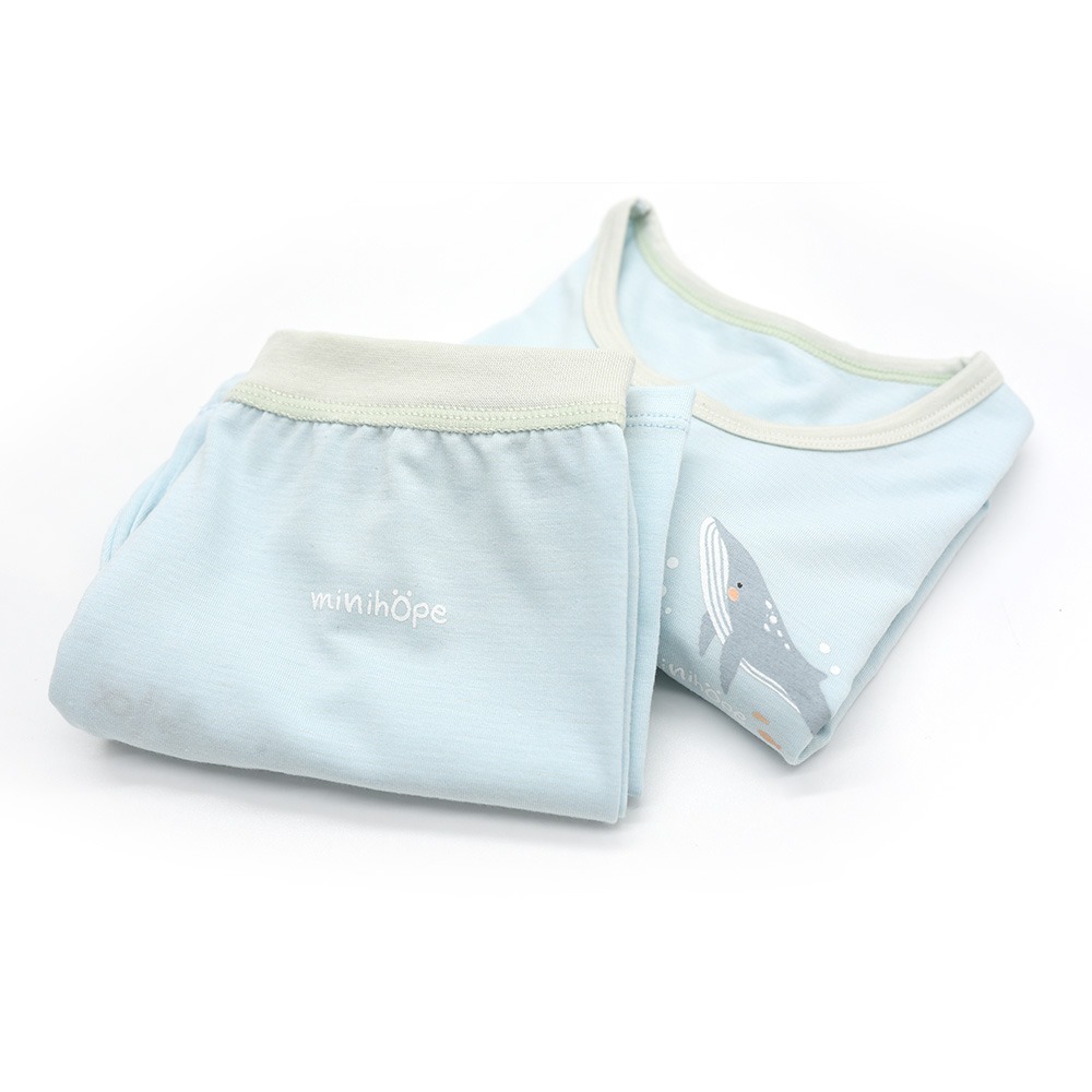 minihope寬版七分居家套裝-藍鯨-細節圖2