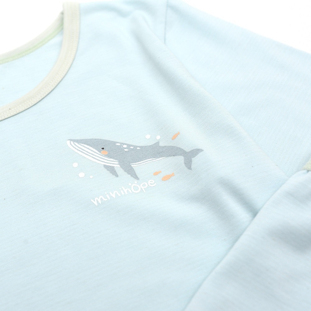 minihope寬版七分居家套裝-藍鯨-細節圖3