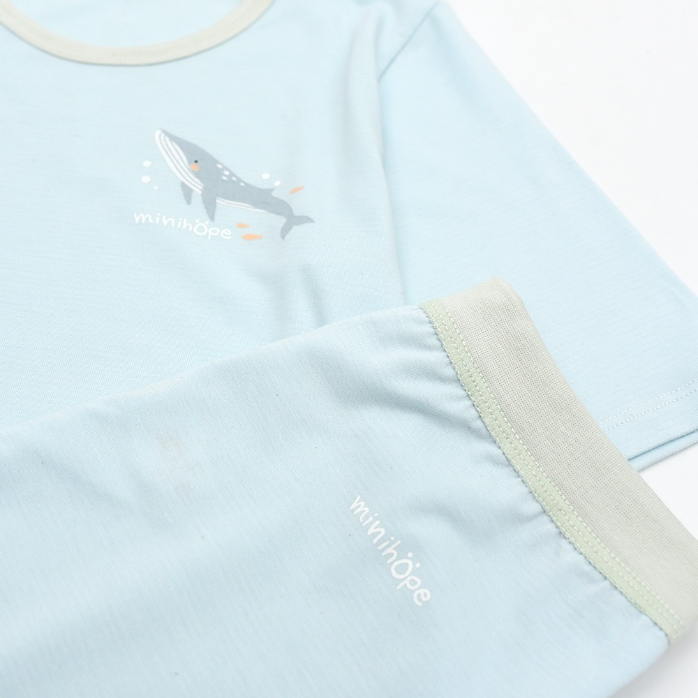 minihope寬版七分居家套裝-藍鯨-細節圖4