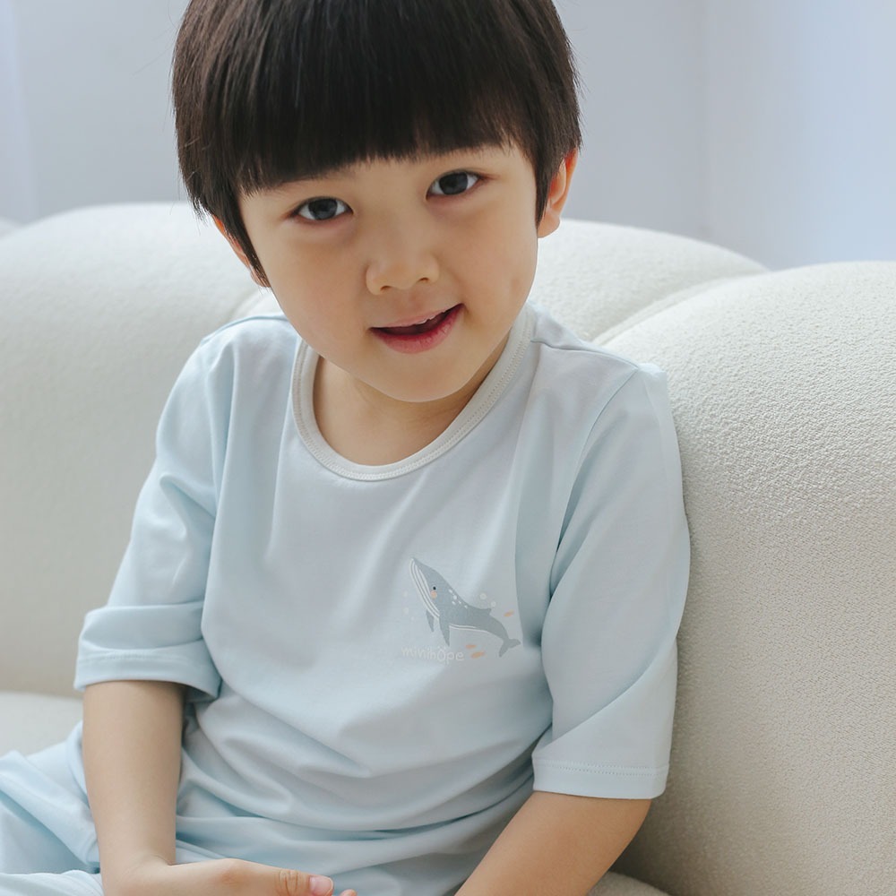 minihope寬版七分居家套裝-藍鯨-細節圖5