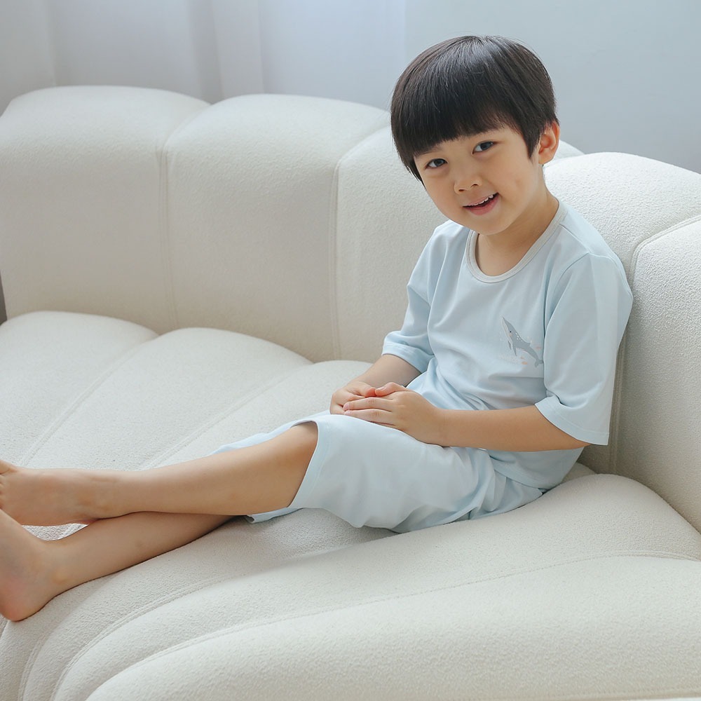 minihope寬版七分居家套裝-藍鯨-細節圖6