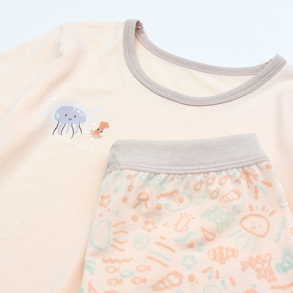 minihope寬版七分居家套裝-水母-細節圖3