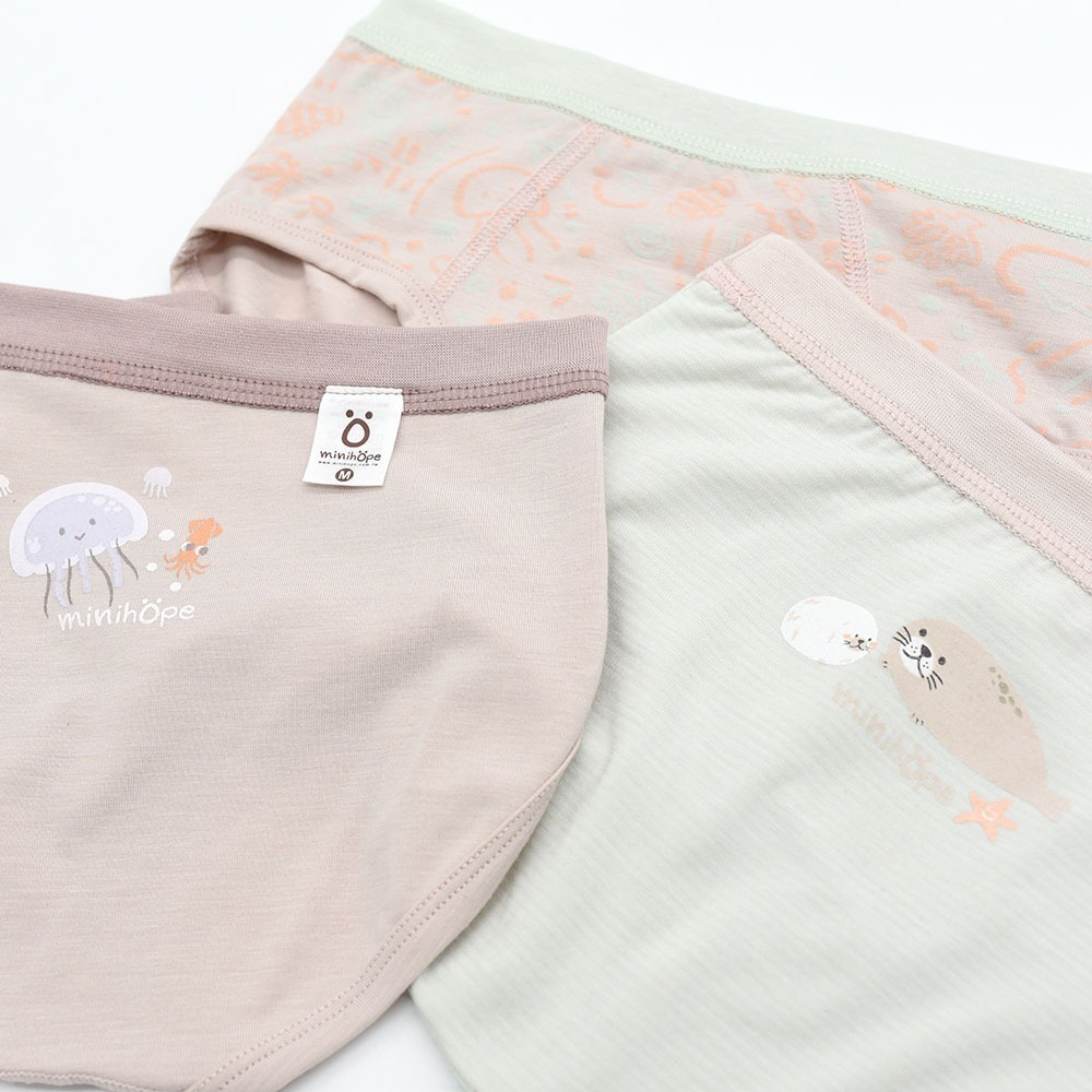 minihope沉靜海洋男童三角褲(3件組B)-細節圖2