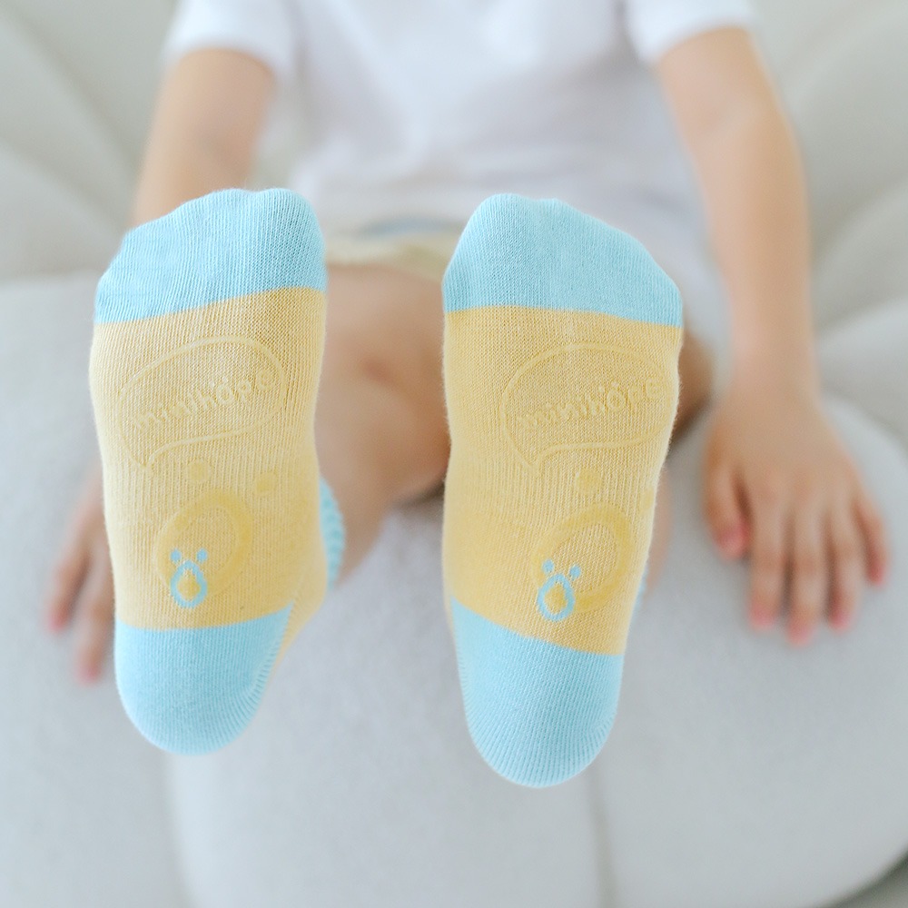 minihope刺繡反折中筒襪-奇奇(黃)-細節圖4