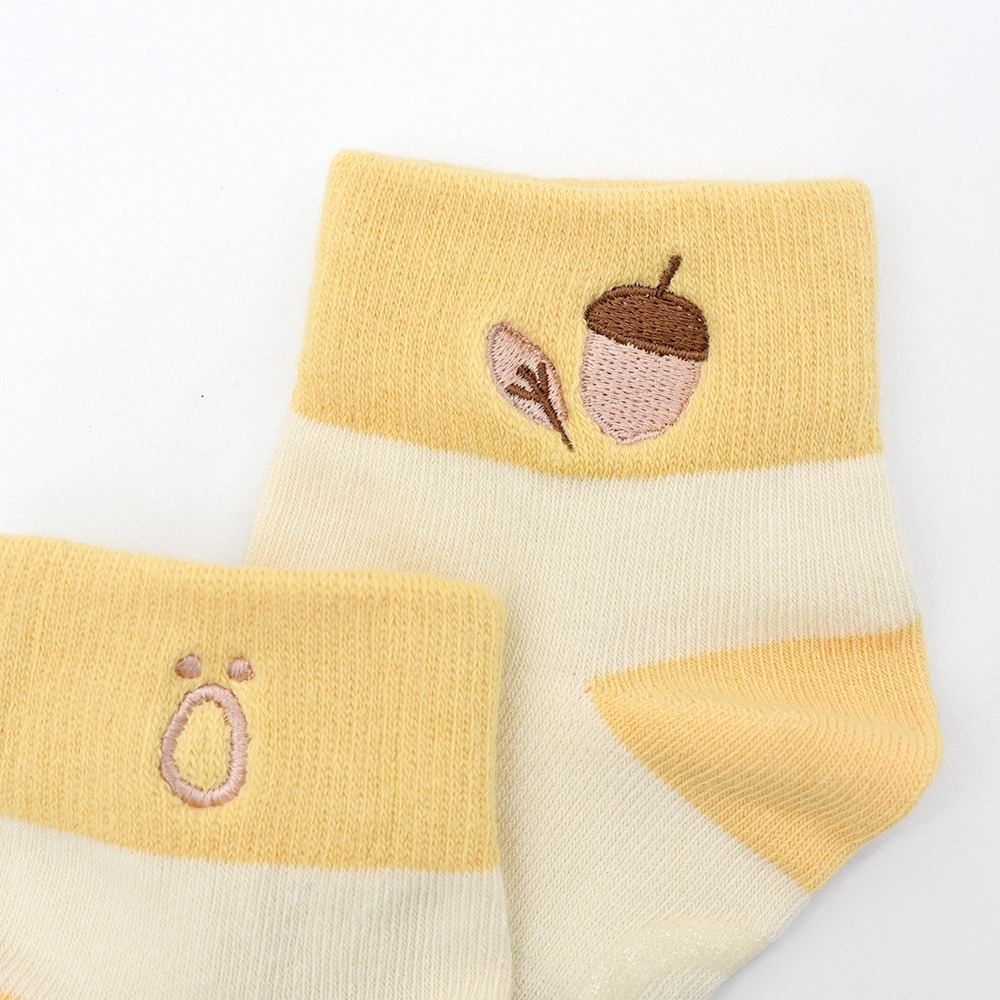 minihope抗菌除臭刺繡寬口襪-松果-細節圖4