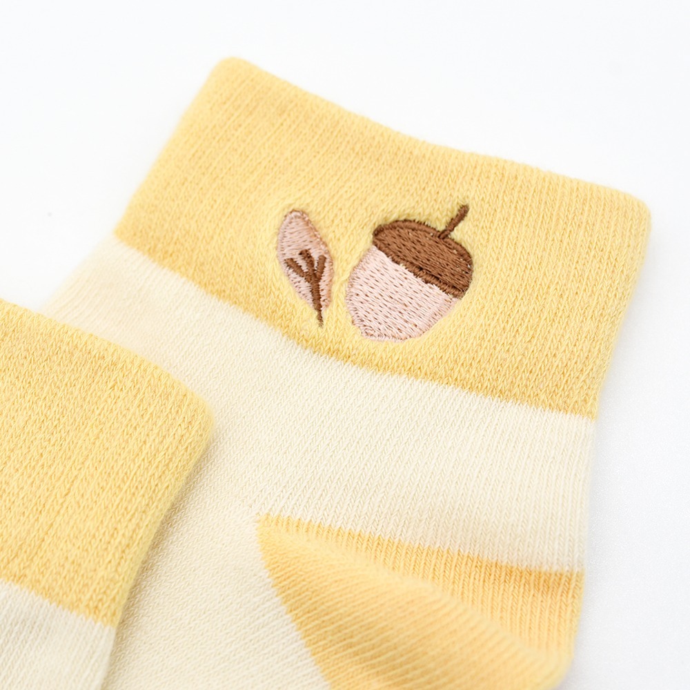 minihope抗菌除臭刺繡寬口襪-松果-細節圖5