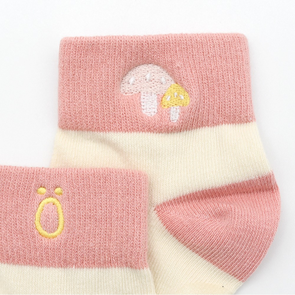 minihope抗菌除臭刺繡寬口襪(2雙組-菇菇+小樹)-細節圖3