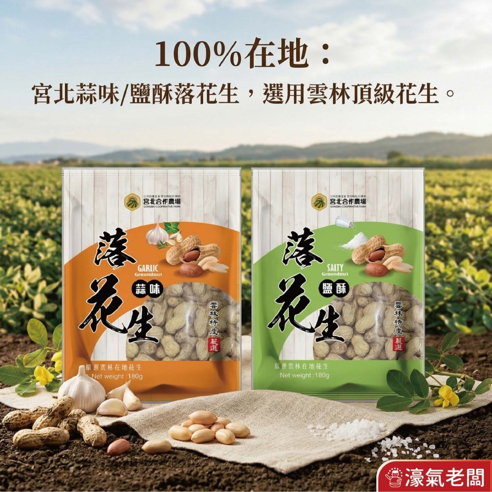 宮北蒜味/鹽酥落花生 花生 帶殼花生 台灣花生 雲林花生 點心 零食 餅乾零食 台灣製造【濠氣老闆】-細節圖3