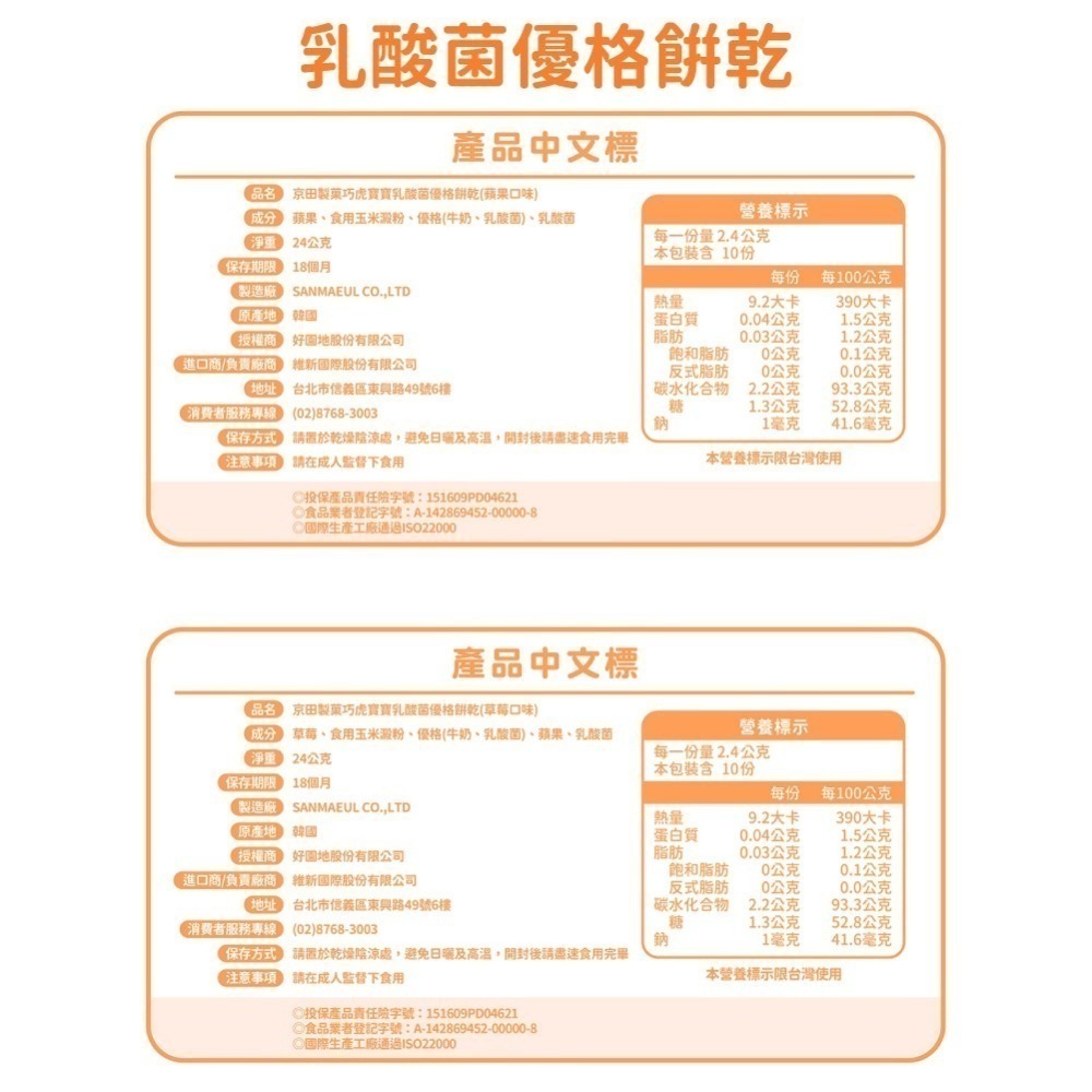 京田製菓巧虎寶寶乳酸菌優格餅乾(草莓/藍莓) 寶寶零食 【濠氣老闆】-細節圖2