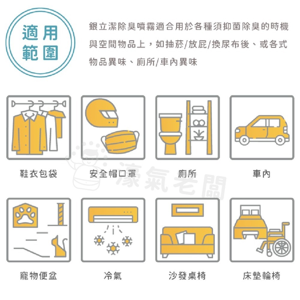 銀立潔 奈米銀離子抑菌兼除臭消臭噴霧 (無毒 不含酒精/氯/界面活性劑 長效抑菌 加水後可重複使用)-細節圖2