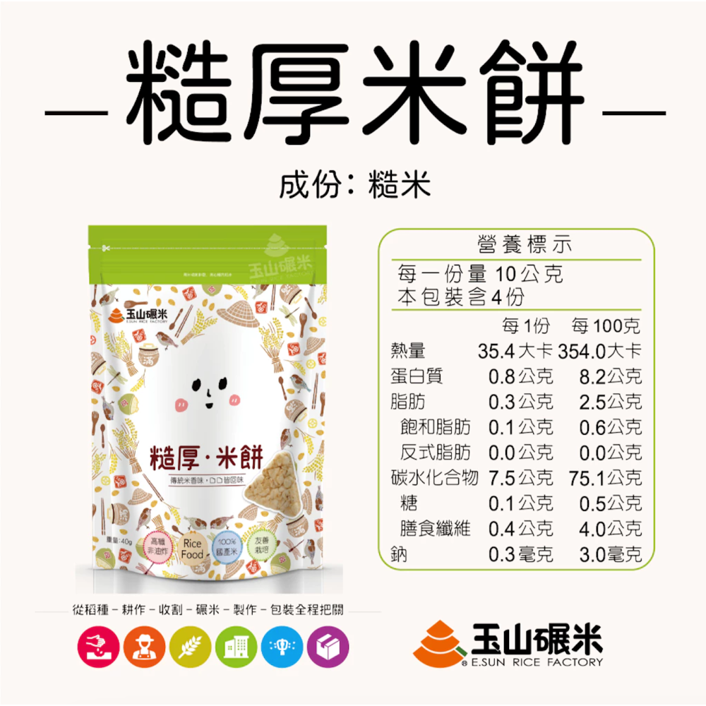玉山碾米 米餅蝦餅 (糙厚米餅40g/糙米蝦餅40g) 零食 非油炸 【濠氣老闆】-細節圖7