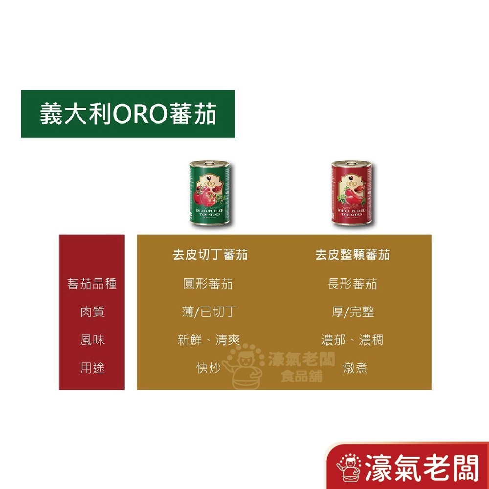 義大利ORO去皮整顆蕃茄 去皮切丁蕃茄罐頭400公克  燉煮 清炒 【濠氣老闆】-細節圖5