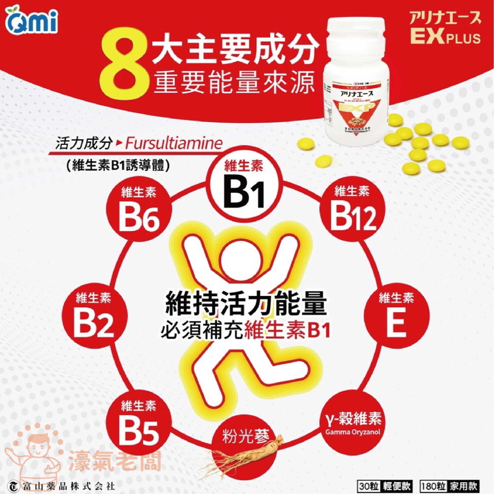 日本富山 安利命EX金強效錠30/180顆 保健食品 保健品 維生素B 綜合維他命 維他命【濠氣老闆】-細節圖3