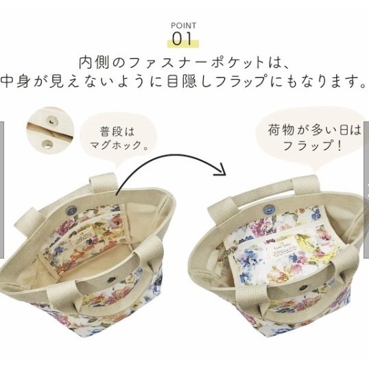 日日花布~日本真品進口CYALEL高質感花卉手提托特包～現貨~日本質感選品-細節圖3