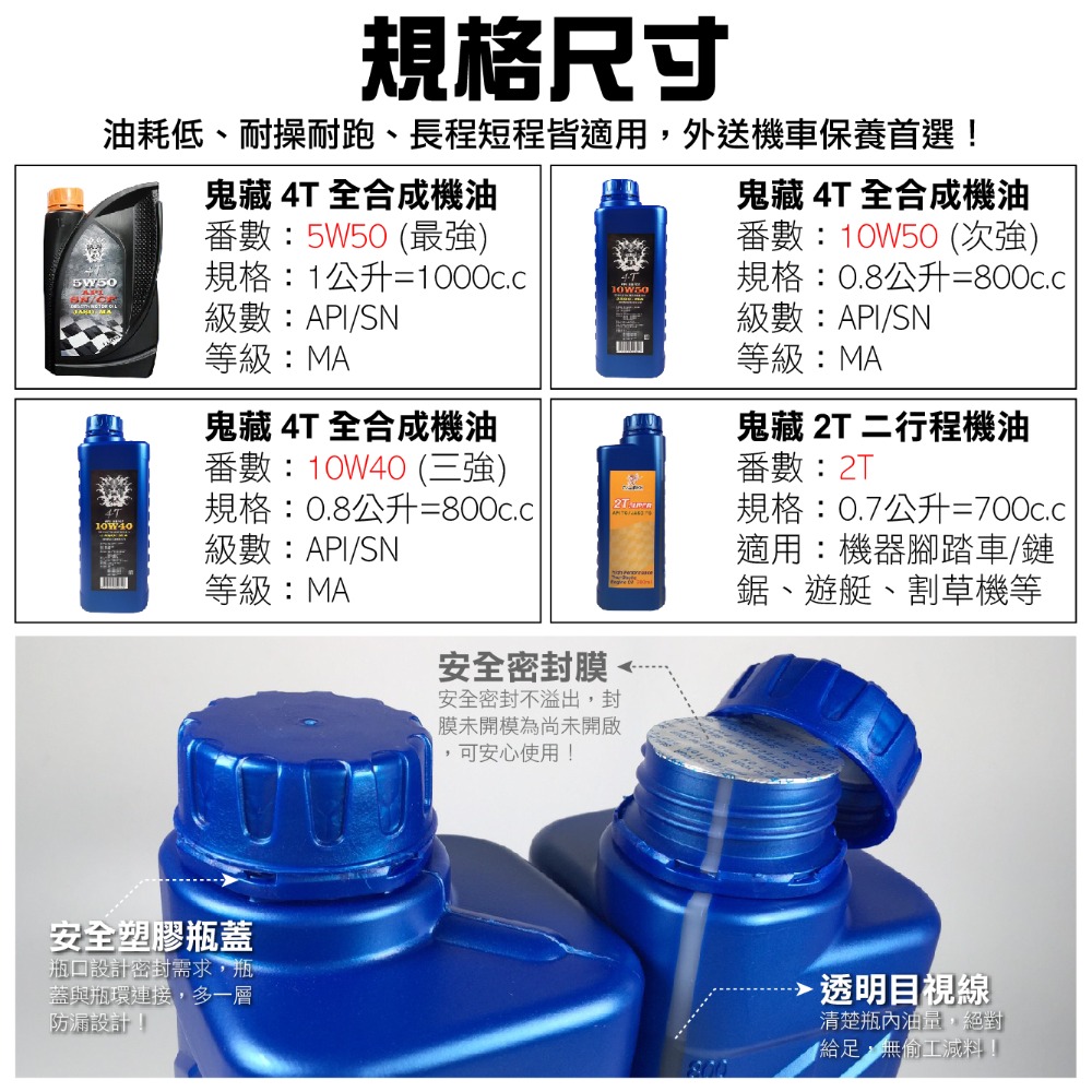 【艾瑞森】鬼藏4T騎士機油 全合成機油 機車機油 10w40 10w50 2T 4T 5W50 5W40 5W30 機油-細節圖9