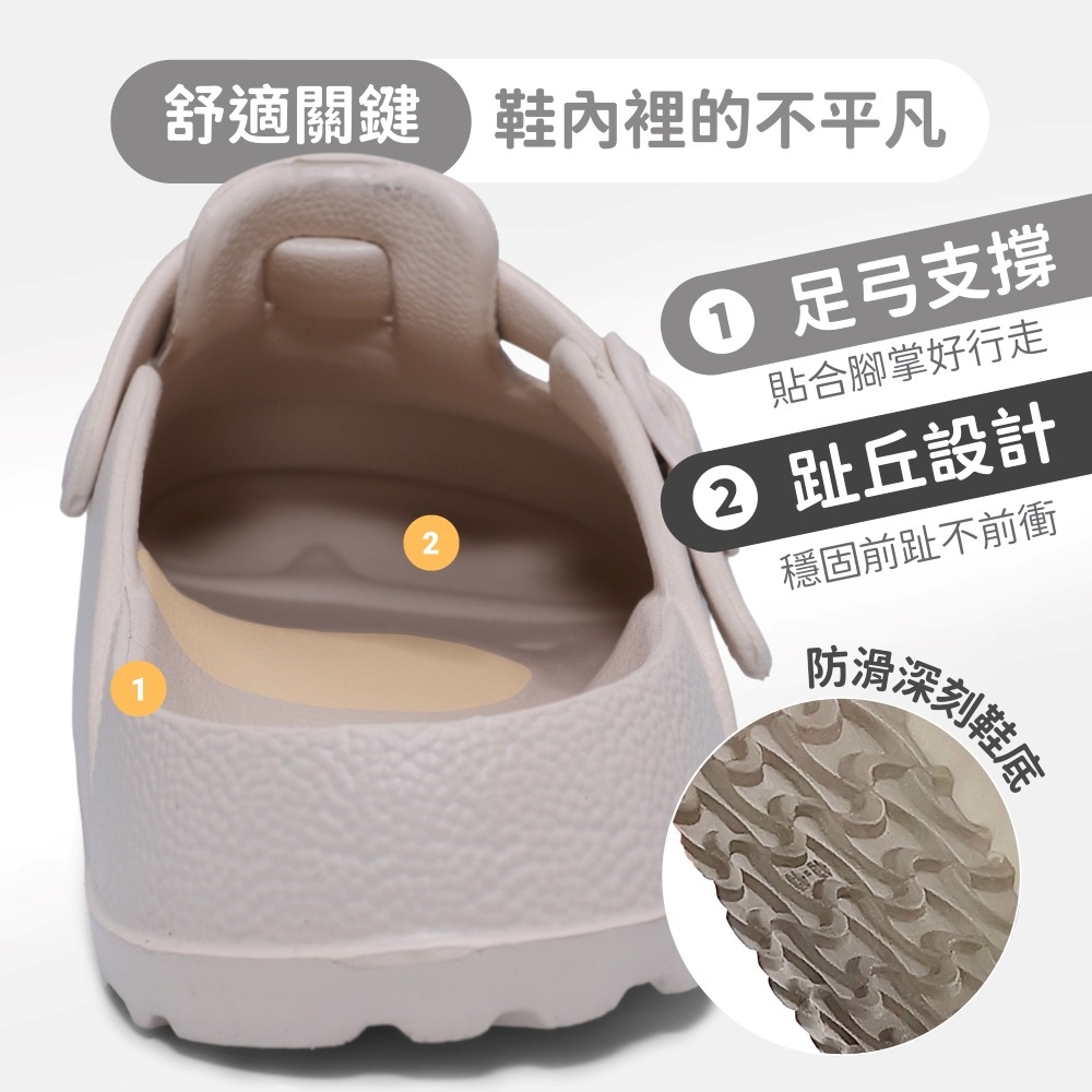 FROGKING 男鞋 EVA輕量防水柔軟足弓包頭拖鞋 戶外拖鞋 室內拖鞋 防水拖鞋 968-細節圖3