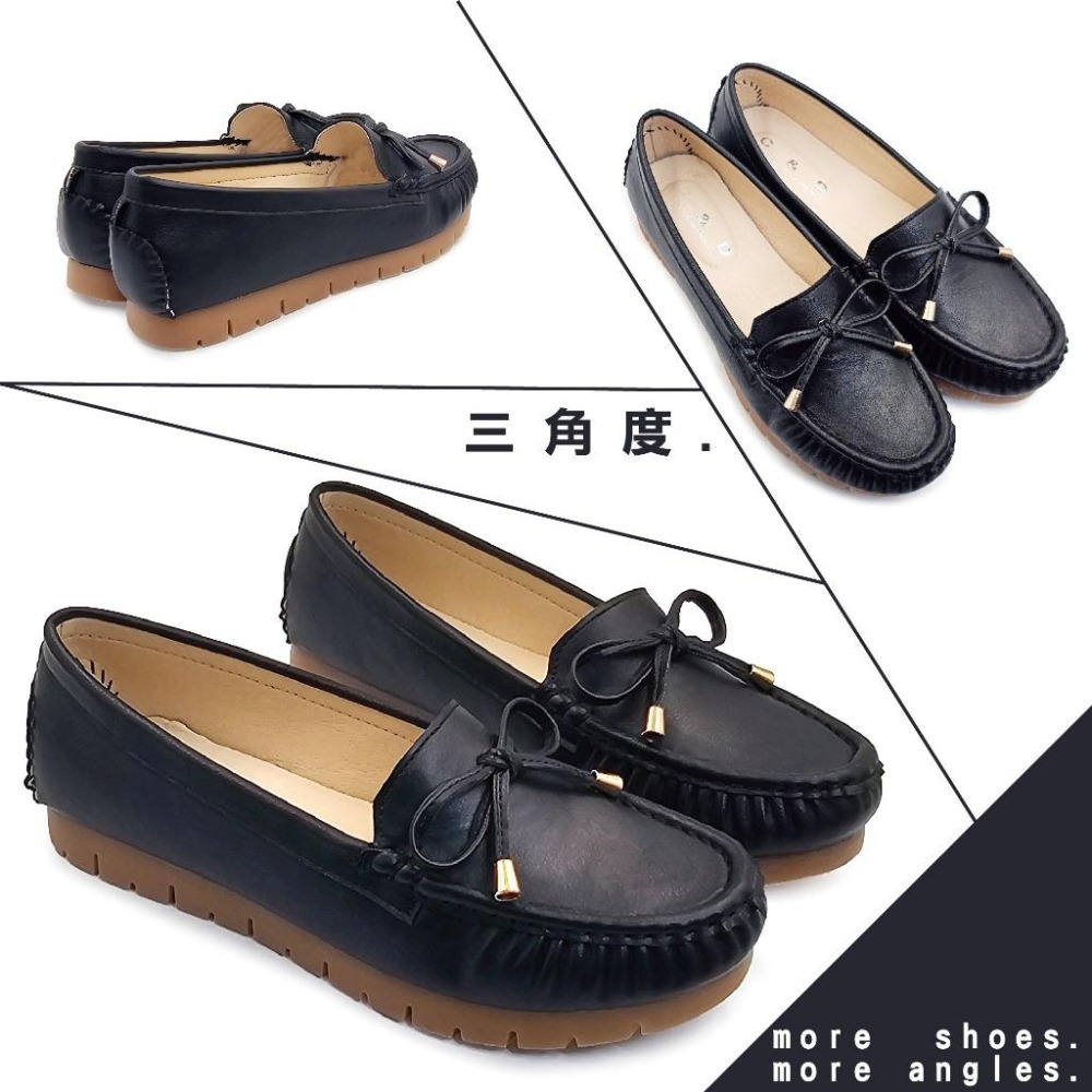 C&D 女鞋 真皮鞋墊 輕量厚底蝴蝶結時尚包鞋 防滑舒適便鞋 C-3347-細節圖6