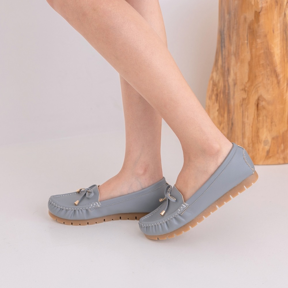 C&D 女鞋 真皮鞋墊 輕量厚底蝴蝶結時尚包鞋 防滑舒適便鞋 C-3347-規格圖10