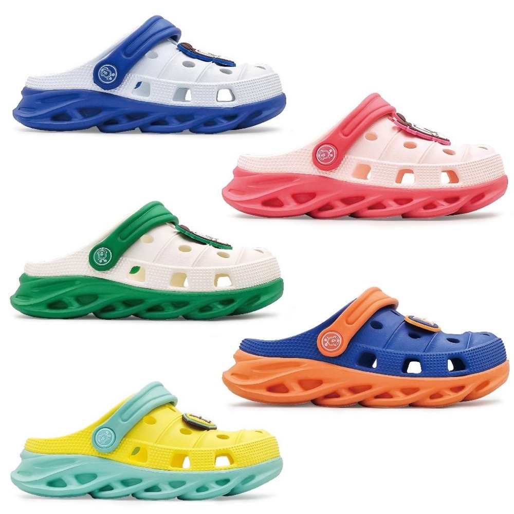 BOBDOG 巴布豆 童鞋 可愛撞色厚底洞洞鞋 BD-3039-細節圖2