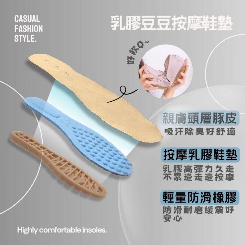 C&D 女鞋 真皮鞋墊 輕量厚底 氣質扣環透氣沖孔穆勒鞋 前包後空 防滑拖鞋 C-3348-細節圖4