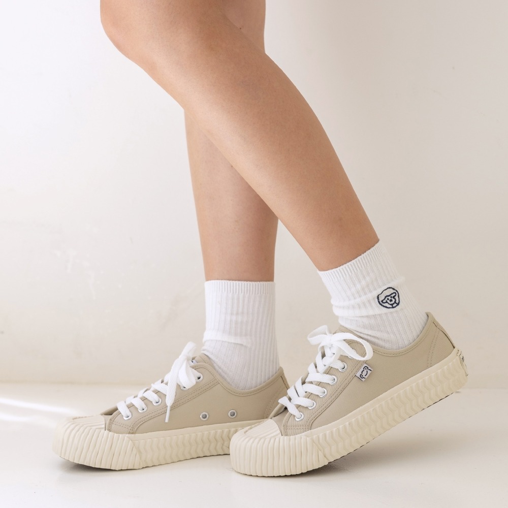 FROGKING MIT 男女款 防潑水厚底舒適帆布餅乾鞋 休閒鞋 帆布鞋 平底鞋 餅乾底 餅乾鞋 白灰 F-0097-規格圖11