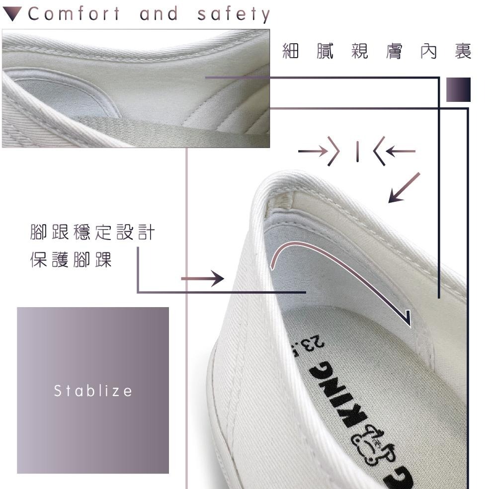 FROGKING MIT 台灣製  女鞋 撞色雙槓免綁帶休閒鞋 懶人鞋 平底鞋 F-1288-細節圖6