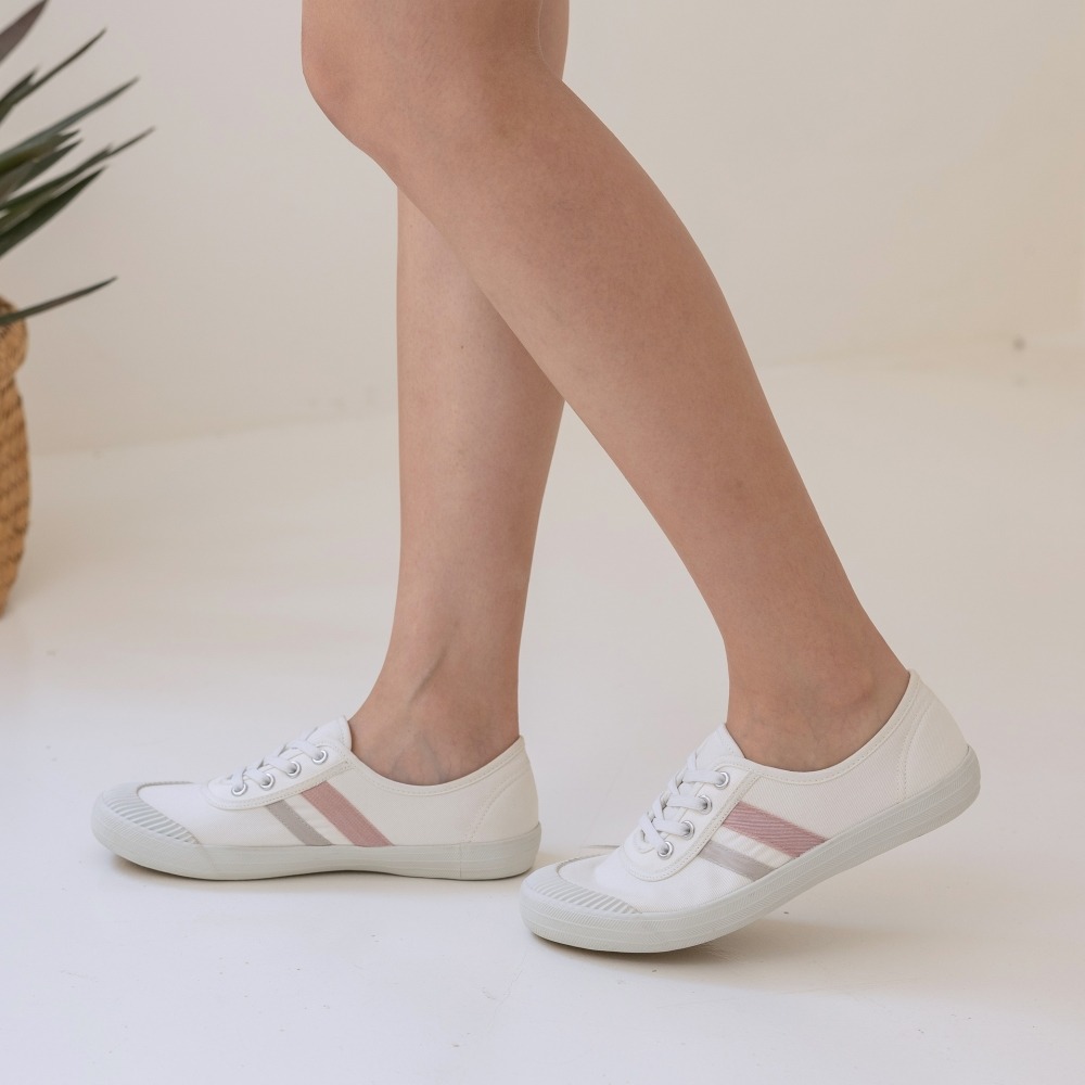 FROGKING MIT 台灣製  女鞋 撞色雙槓免綁帶休閒鞋 懶人鞋 平底鞋 F-1288-規格圖11