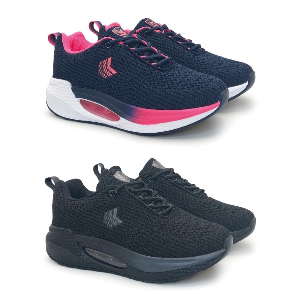 P.F.C. 上等兵 女鞋 氣墊厚底透氣大網眼綁帶休閒鞋 搖搖鞋 健走鞋 黑/灰 80852-細節圖2