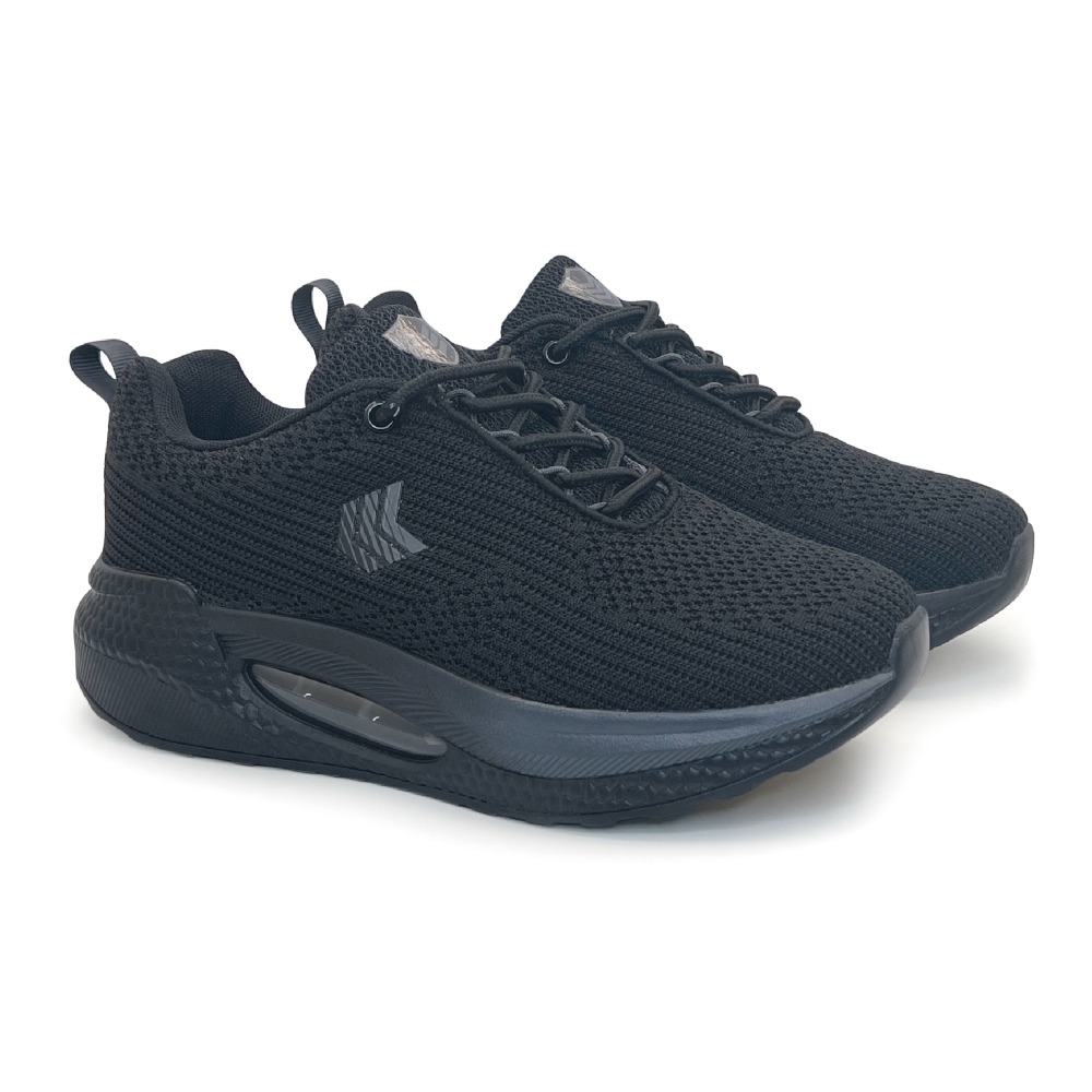 P.F.C. 上等兵 女鞋 氣墊厚底透氣大網眼綁帶休閒鞋 搖搖鞋 健走鞋 黑/灰 80852-規格圖10