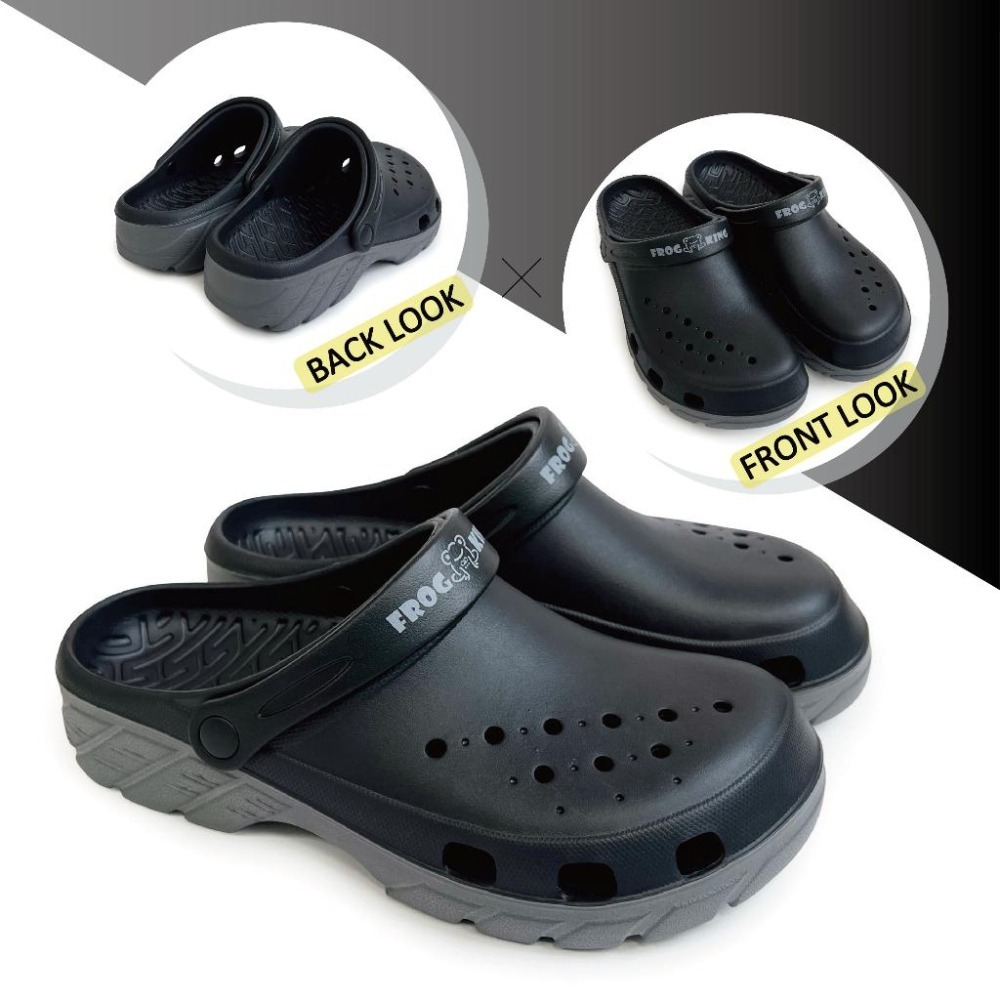 FROGKING 男鞋 EVA雙密度防水兩用洞洞鞋 布希鞋 防水拖鞋 涼鞋 綠 F-1689-細節圖5