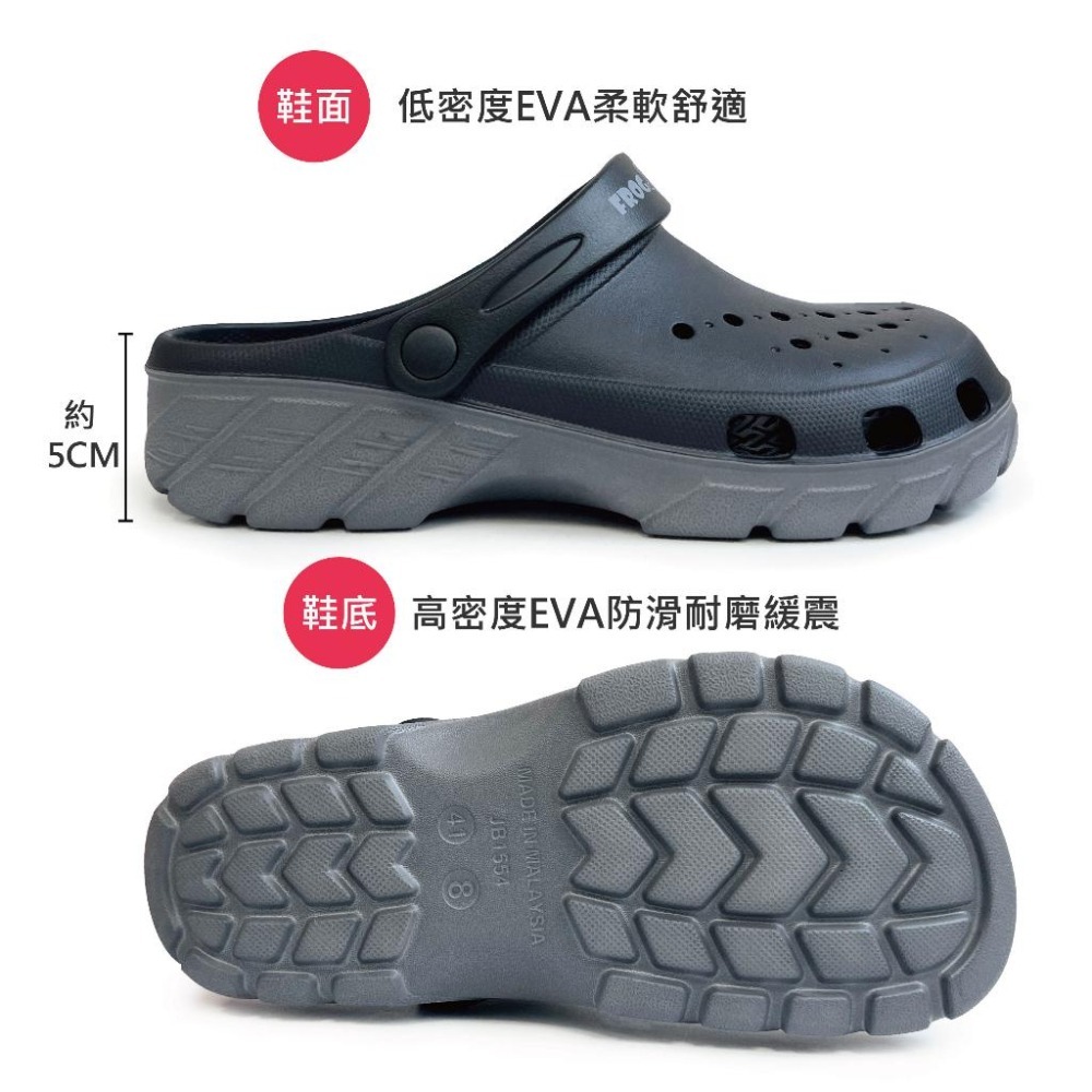FROGKING 男鞋 EVA雙密度防水兩用洞洞鞋 布希鞋 防水拖鞋 涼鞋 綠 F-1689-細節圖7