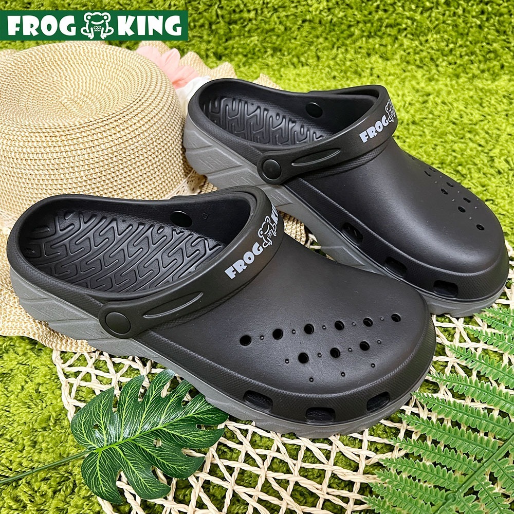 FROGKING 男鞋 EVA雙密度防水兩用洞洞鞋 布希鞋 防水拖鞋 涼鞋 綠 F-1689-細節圖10