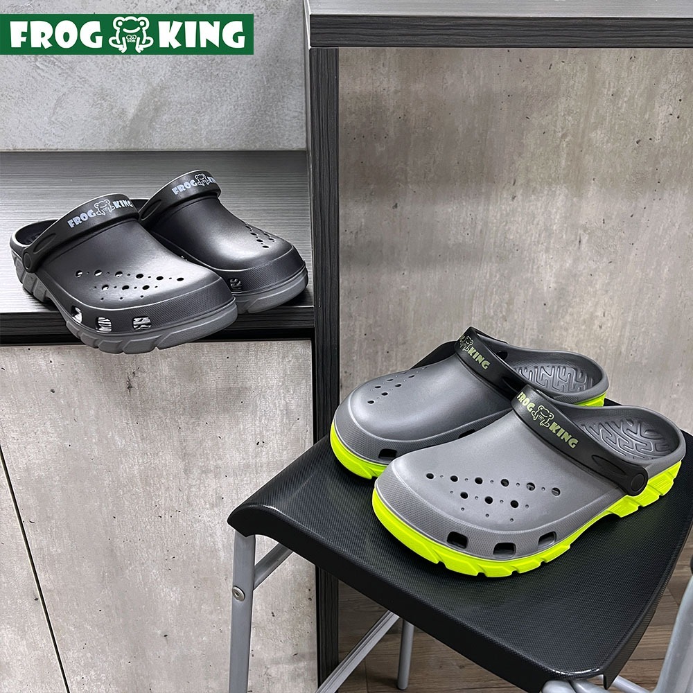 FROGKING 男鞋 EVA雙密度防水兩用洞洞鞋 布希鞋 防水拖鞋 涼鞋 綠 F-1689-細節圖11