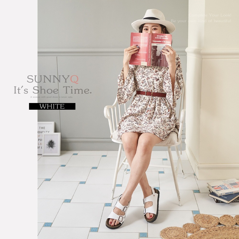 POLO MIT 台灣製  女鞋 質感雙釦寬帶魔鬼氈休閒厚底涼鞋 735-細節圖8