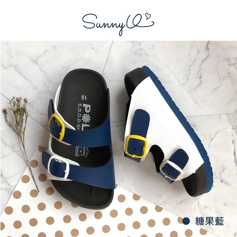 POLO MIT 台灣製 童鞋 糖果跳色小方釦休閒童拖鞋 3033-細節圖8