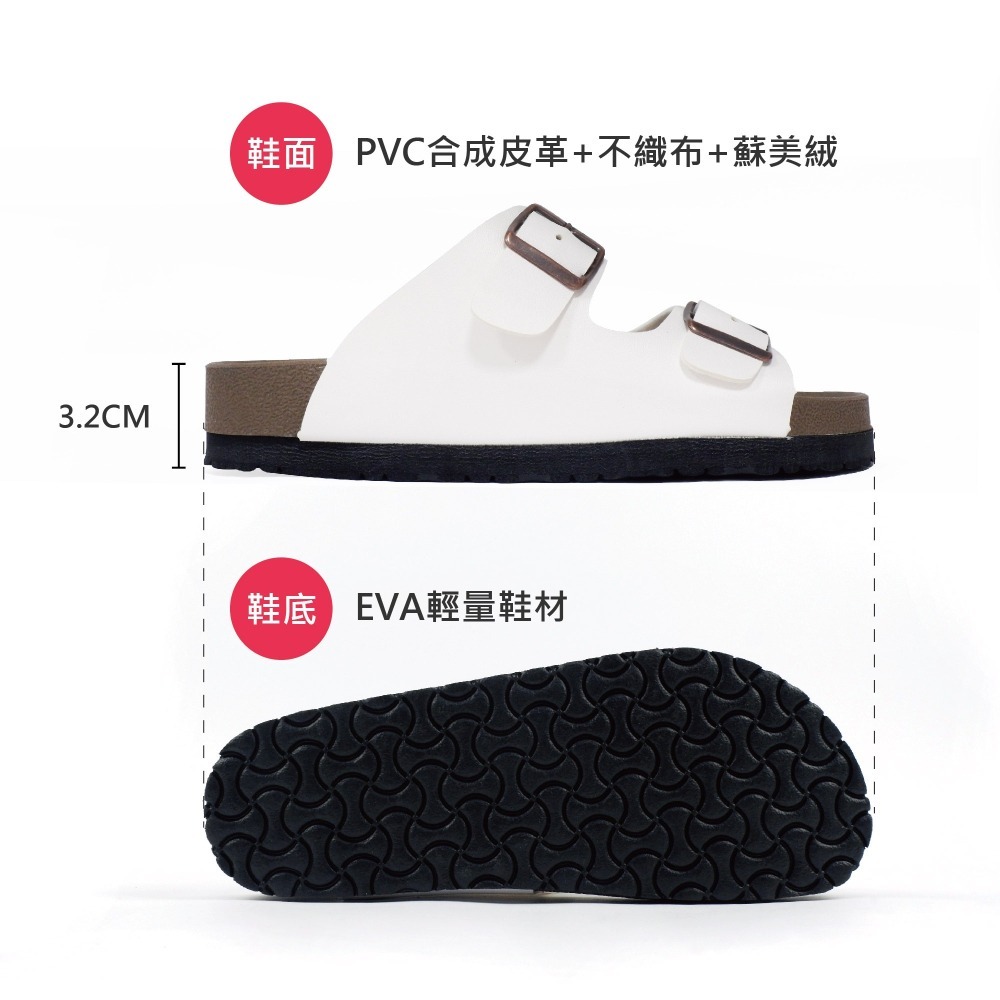 POLO MIT 台灣製 情侶鞋 超輕量 質感雙釦休閒厚底拖鞋 男鞋 女鞋  8055-細節圖7