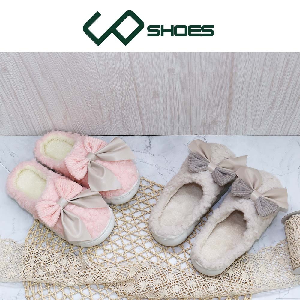 C&D 女拖鞋 大蝴蝶結絨毛保暖棉拖鞋 居家拖鞋 A416 A418-細節圖10