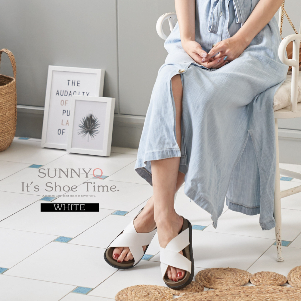 POLO MIT 台灣製  女鞋 交叉寬帶休閒厚底拖鞋 休閒拖鞋 時尚拖鞋 韓風拖鞋 737-細節圖6