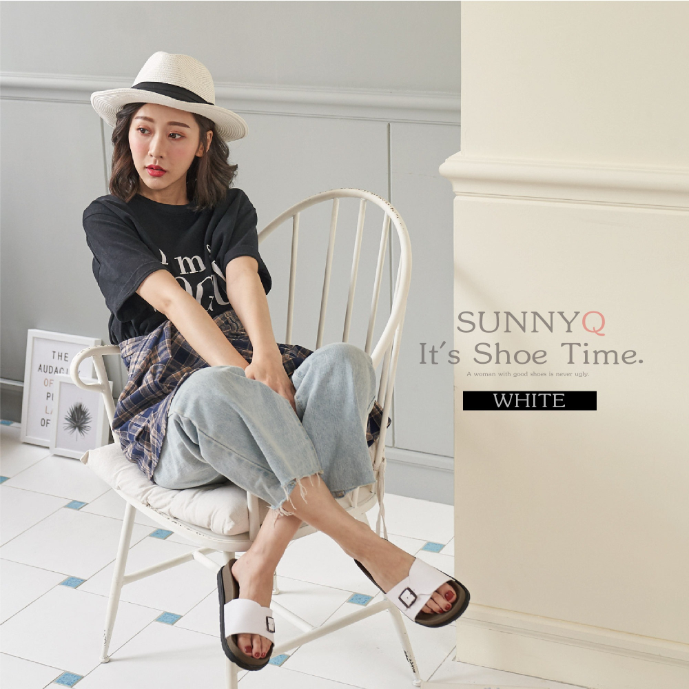 POLO MIT 台灣製  女鞋 小方釦休閒厚底拖鞋 738-細節圖9