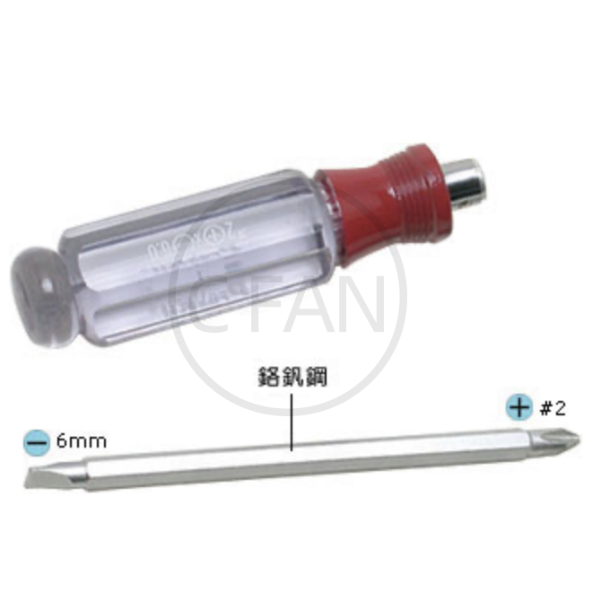 Pro＇sKit 寶工 SW-9107D 紅頸 PVC 雙頭起子6.0#2*100mm-細節圖2