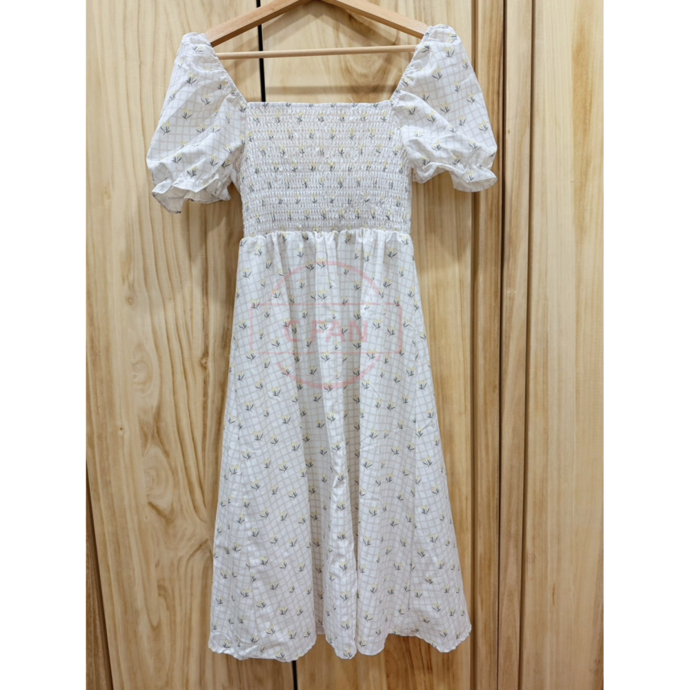 氣質 甜美 簡約 格紋 碎花 綁帶洋裝 洋裝-細節圖2