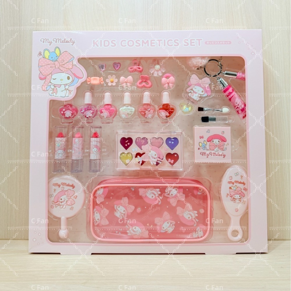 現貨 日本 Sanrio 三麗鷗 兒童彩妝豪華套組 日本好市多限定 化妝 彩妝 眼影 指甲油 大耳狗 酷洛米 美樂蒂-細節圖3