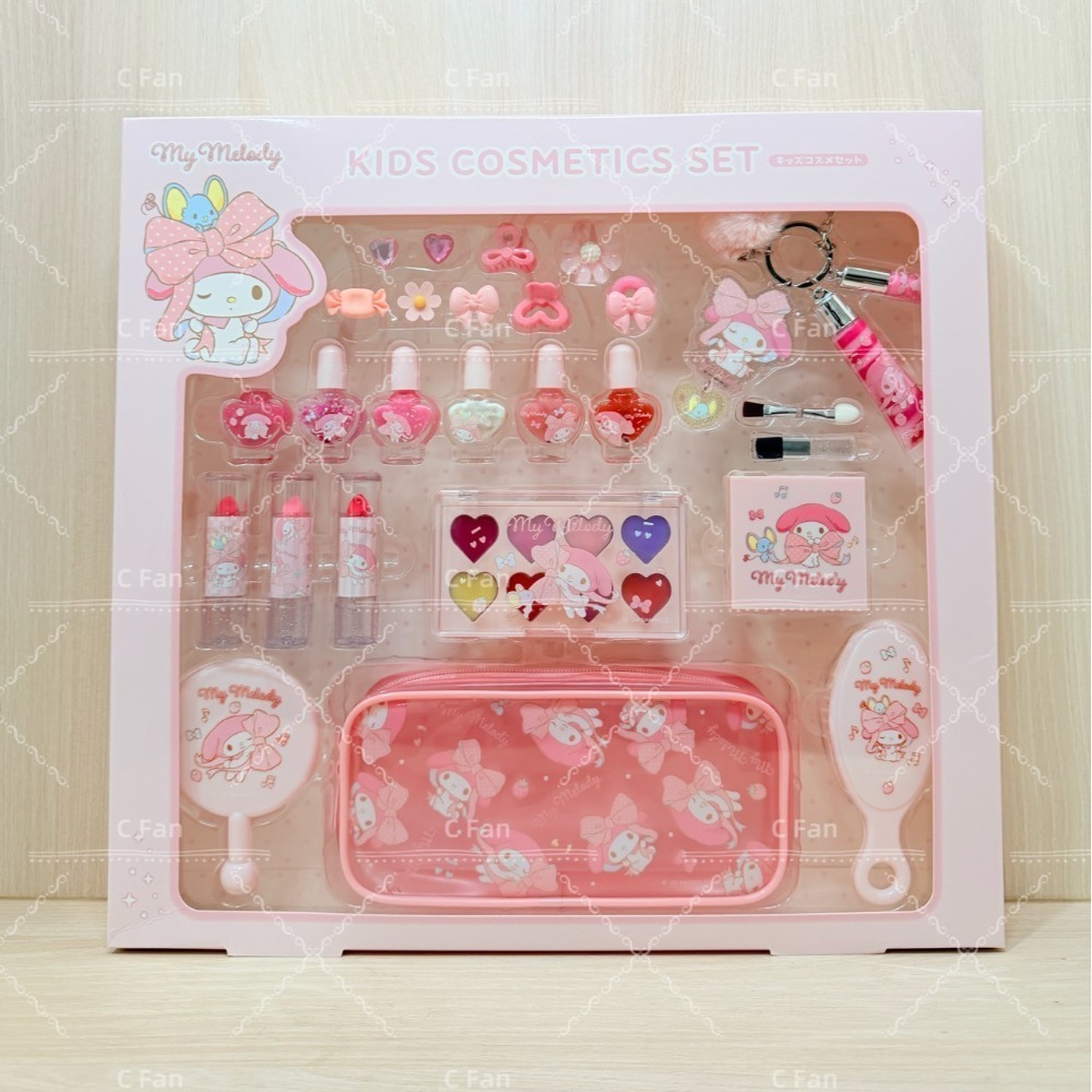 現貨 日本 Sanrio 三麗鷗 兒童彩妝豪華套組 日本好市多限定 化妝 彩妝 眼影 指甲油 大耳狗 酷洛米 美樂蒂-規格圖6