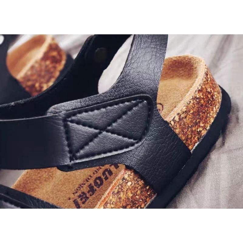 2024【升級款】加高足弓軟墊一字涼鞋魔鬼氈老師傅手工訂製牛皮勃肯軟木拖鞋情侶款-細節圖6